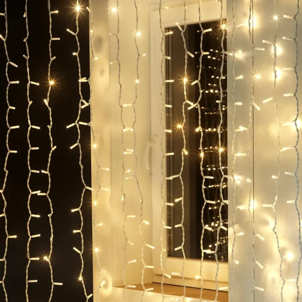 Weihnachtsbeleuchtung^DecoWoerner LED Blinkender Profi Lichtvorhang System IP67, 300 Cm