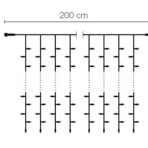 Weihnachtsbeleuchtung^DecoWoerner LED Blinkender Profi Lichtvorhang System IP67, 300 Cm