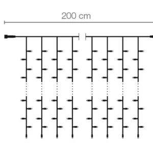 Weihnachtsbeleuchtung^DecoWoerner LED Blinkender Profi Lichtvorhang System IP67 200 X 150 Cm