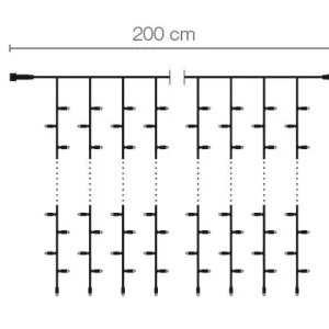 Weihnachtsbeleuchtung^DecoWoerner LED Blinkender Profi Lichtvorhang System IP67, 300 Cm