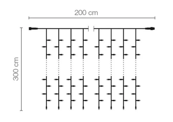 Weihnachtsbeleuchtung^DecoWoerner LED Blinkender Profi Lichtvorhang System IP67, 300 Cm