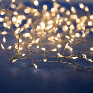 Weihnachtsbeleuchtung^DecoWoerner LED Draht Lichterkette Feuerwerk Für Außen, 6 M silber