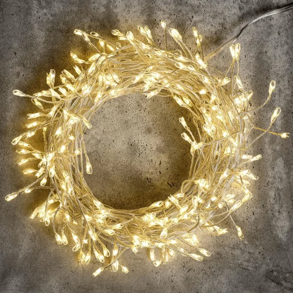 Weihnachtsbeleuchtung^DecoWoerner LED Draht Lichterkette Feuerwerk Für Außen, 6 M silber