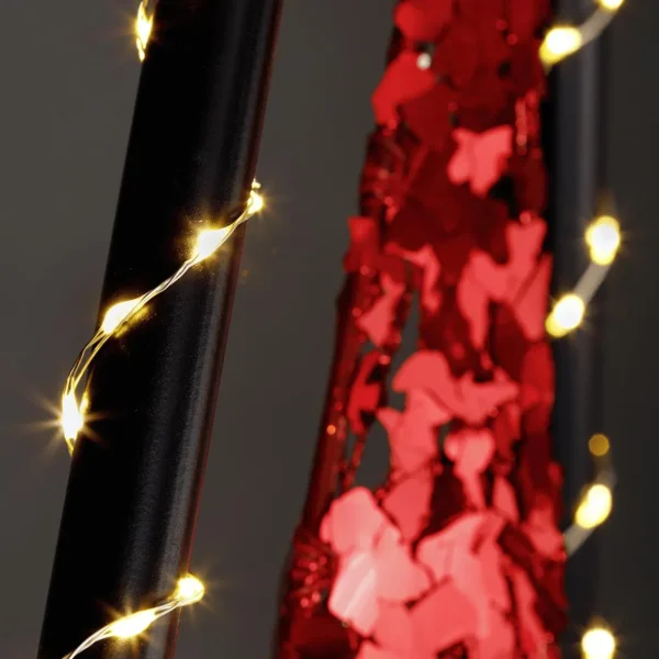 Weihnachtsbeleuchtung^DecoWoerner LED Draht Lichterkette Feuerwerk Für Außen, 6 M silber