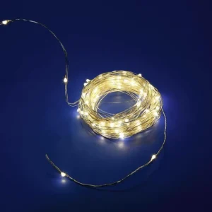 Weihnachtsbeleuchtung^DecoWoerner LED Draht Lichterkette Für Außen, 10 M, silber