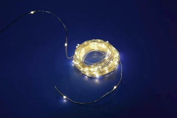 Weihnachtsbeleuchtung^DecoWoerner LED Draht Lichterkette Für Außen, 10 M, silber