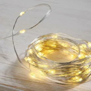 Weihnachtsbeleuchtung^DecoWoerner LED Draht Lichterkette Für Außen, 5 M silber