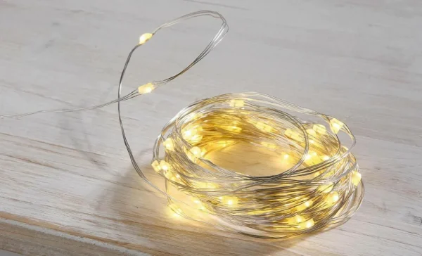 Weihnachtsbeleuchtung^DecoWoerner LED Draht Lichterkette Für Außen, 5 M silber