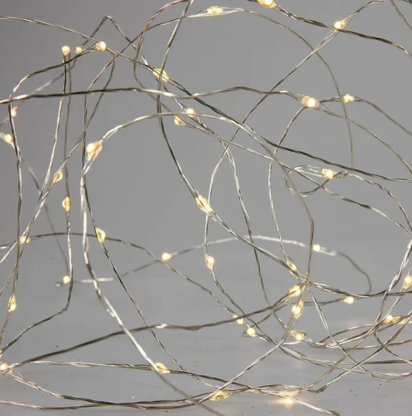 Weihnachtsbeleuchtung^DecoWoerner LED Draht Lichterkette Für Außen, 10 M, silber