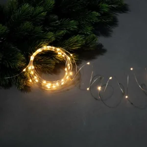 Weihnachtsbeleuchtung^DecoWoerner LED Draht Lichterkette Für Außen, 5 M silber