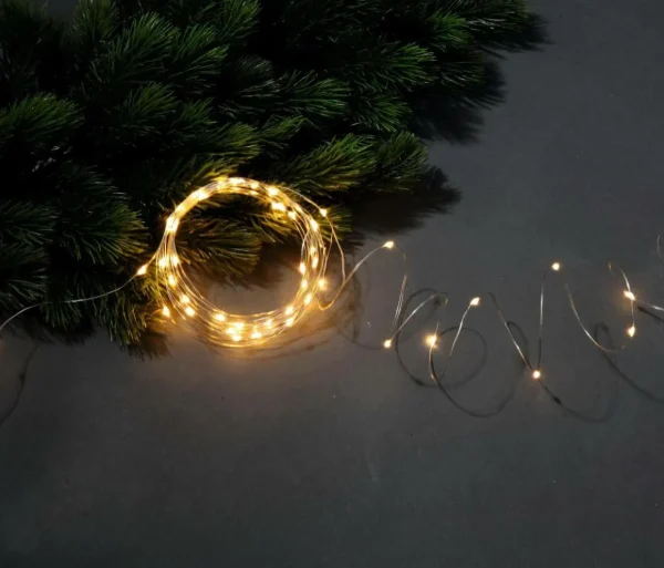 Weihnachtsbeleuchtung^DecoWoerner LED Draht Lichterkette Für Außen, 5 M silber