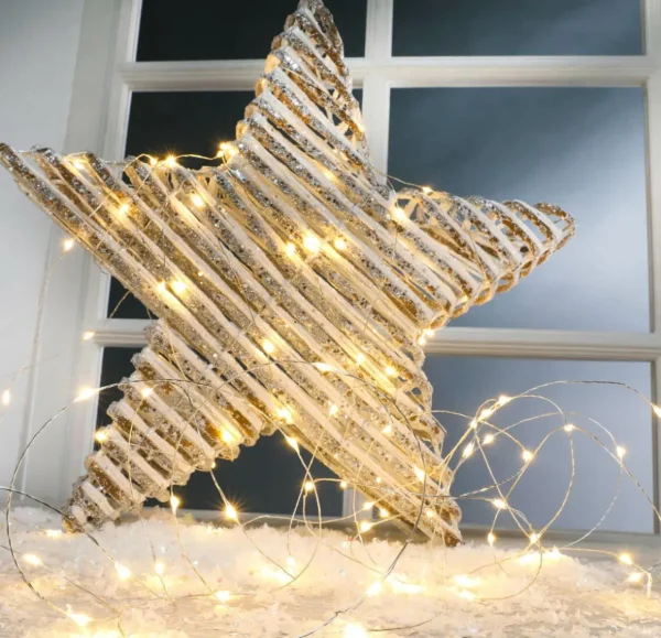 Weihnachtsbeleuchtung^DecoWoerner LED Draht Lichterkette Für Außen, 10 M, silber