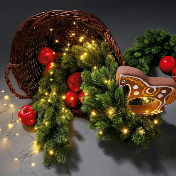 Weihnachtsbeleuchtung^DecoWoerner LED Draht Lichterkette Für Außen, 5 M silber