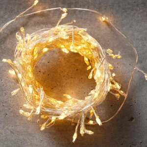 Weihnachtsbeleuchtung^DecoWoerner LED Draht-Lichterkette Twinkle Für Außen, 10 M, silber