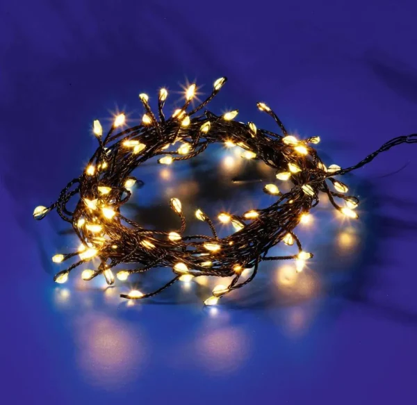 Weihnachtsbeleuchtung^DecoWoerner LED Draht-Lichterkette Twinkle Für Außen, 10 M, schwarz