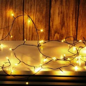 Weihnachtsbeleuchtung^DecoWoerner LED Draht-Lichterkette Twinkle Für Außen, 10 M, schwarz