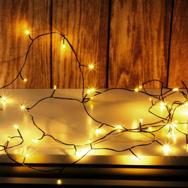 Weihnachtsbeleuchtung^DecoWoerner LED Draht-Lichterkette Twinkle Für Außen, 10 M, schwarz