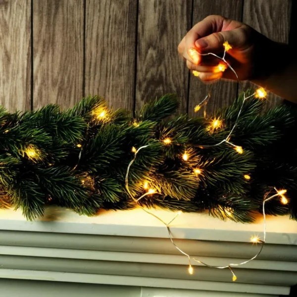 Weihnachtsbeleuchtung^DecoWoerner LED Draht-Lichterkette Twinkle Für Außen, 10 M, silber