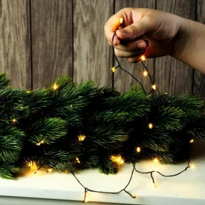 Weihnachtsbeleuchtung^DecoWoerner LED Draht-Lichterkette Twinkle Für Außen, 10 M, schwarz