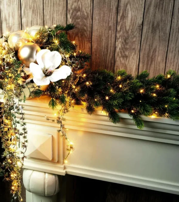 Weihnachtsbeleuchtung^DecoWoerner LED Draht-Lichterkette Twinkle Für Außen, 10 M, silber