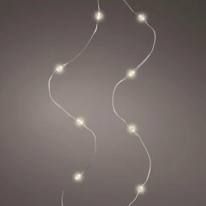 Weihnachtsbeleuchtung^DecoWoerner LED Drahtlichterketten Batteriebetrieben silber