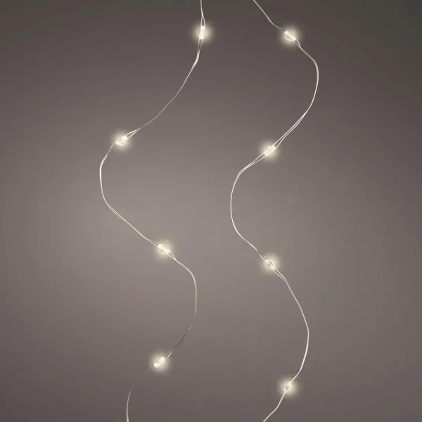 Weihnachtsbeleuchtung^DecoWoerner LED Drahtlichterketten Batteriebetrieben silber