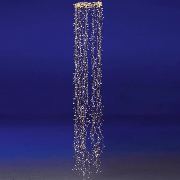 Weihnachtsbeleuchtung^DecoWoerner LED Draht-Lichtring "Feuerwerk", 185 Cm silber