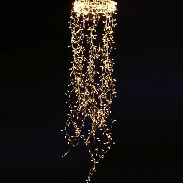 Weihnachtsbeleuchtung^DecoWoerner LED Draht-Lichtring "Feuerwerk", 60 Cm silber
