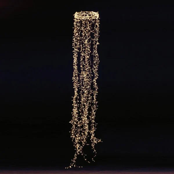 Weihnachtsbeleuchtung^DecoWoerner LED Draht-Lichtring "Feuerwerk", 185 Cm silber