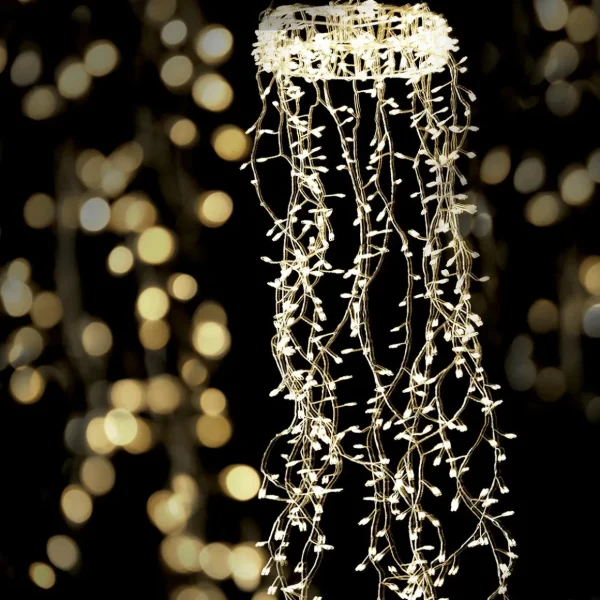 Weihnachtsbeleuchtung^DecoWoerner LED Draht-Lichtring "Feuerwerk", 185 Cm silber