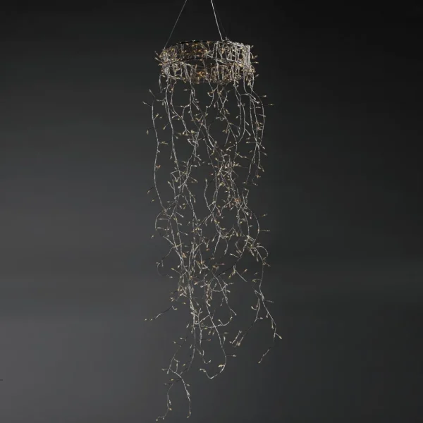 Weihnachtsbeleuchtung^DecoWoerner LED Draht-Lichtring "Feuerwerk", 185 Cm silber