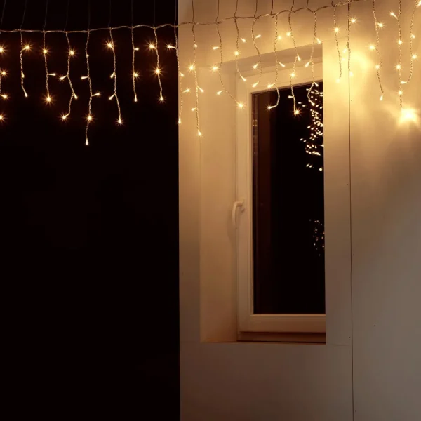 Weihnachtsbeleuchtung^DecoWoerner LED Icicle-Light Klar 300 X 50 Cm IP20