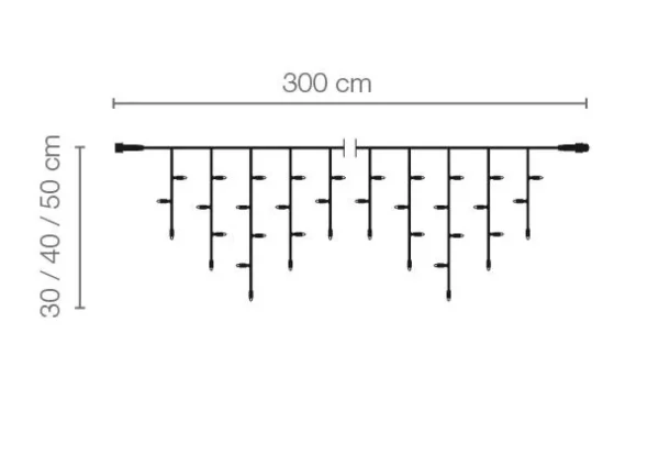 Weihnachtsbeleuchtung^DecoWoerner LED Icicle-Light Klar 300 X 50 Cm IP20