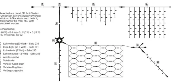 Weihnachtsbeleuchtung^DecoWoerner LED Icicle-Light Klar 300 X 50 Cm IP20