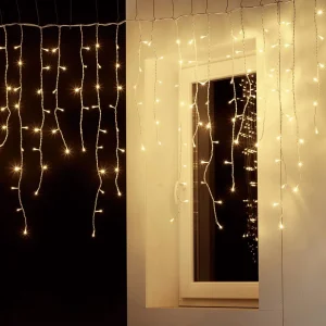 Weihnachtsbeleuchtung^DecoWoerner LED Icicle-Light System IP20 300 X 100 Cm Ohne Zuleitung weiß