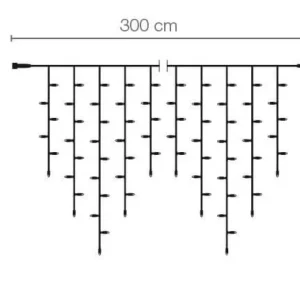 Weihnachtsbeleuchtung^DecoWoerner LED Icicle-Light System IP20 300 X 100 Cm Ohne Zuleitung weiß