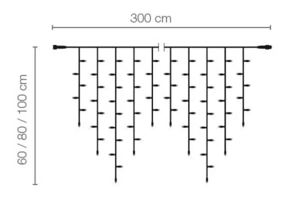 Weihnachtsbeleuchtung^DecoWoerner LED Icicle-Light System IP20 300 X 100 Cm Ohne Zuleitung weiß