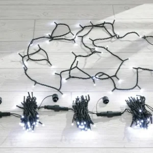 Weihnachtsbeleuchtung^DecoWoerner LED Kupplungslichterkette Für Innen, 24 M Ohne Zuleitung, Grün, Kaltweiß