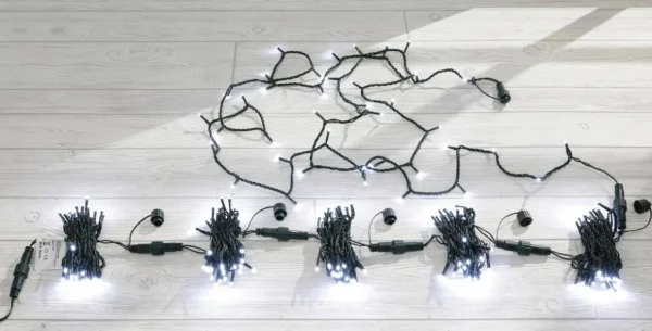 Weihnachtsbeleuchtung^DecoWoerner LED Kupplungslichterkette Für Innen, 24 M Ohne Zuleitung, Grün, Kaltweiß