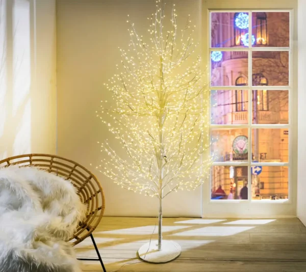 Winterdeko | Kunstbäume^DecoWoerner LED Lichterbaum, 180 Cm weiß
