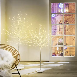 Winterdeko | Kunstbäume^DecoWoerner LED Lichterbaum, 120 Cm weiß