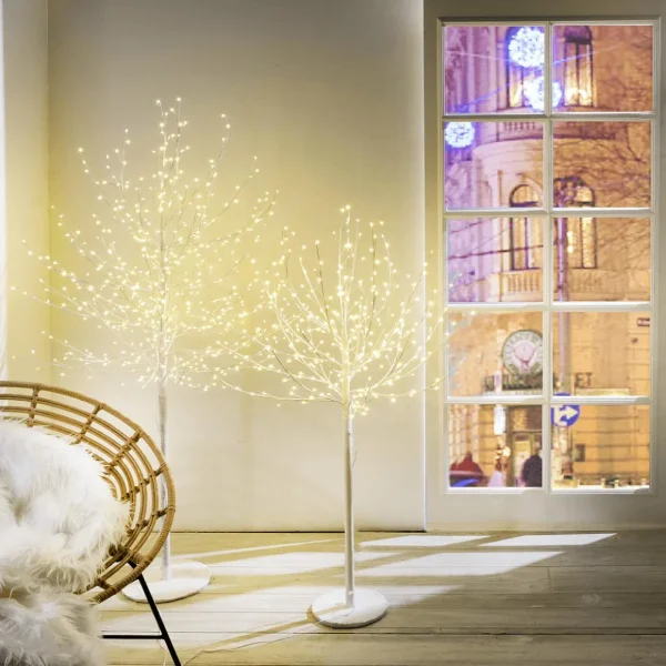 Winterdeko | Kunstbäume^DecoWoerner LED Lichterbaum, 120 Cm weiß