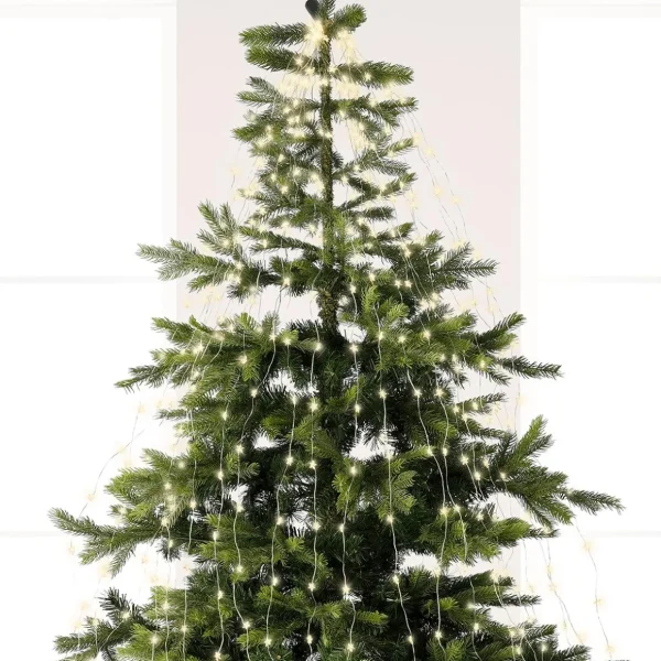 Weihnachtsbeleuchtung^DecoWoerner LED Lichterbündel 190 Cm silber