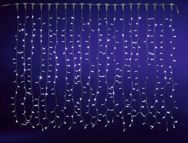 Weihnachtsbeleuchtung^DecoWoerner LED Lichtervorhang Für Außen, 400 LED, 200 Cm weiß