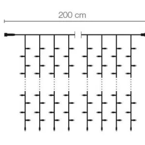 Weihnachtsbeleuchtung^DecoWoerner LED Lichtervorhang Für Außen, 400 LED, 200 Cm weiß