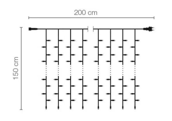 Weihnachtsbeleuchtung^DecoWoerner LED Lichtervorhang Für Außen, 400 LED, 200 Cm weiß
