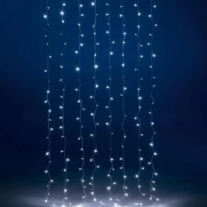 Weihnachtsbeleuchtung^DecoWoerner LED Lichtvorhang Blinkend Für Außen, 100 Cm weiß