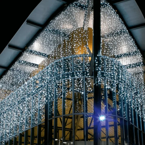 Weihnachtsbeleuchtung^DecoWoerner LED Lichtvorhang Blinkend Für Außen, 100 Cm weiß
