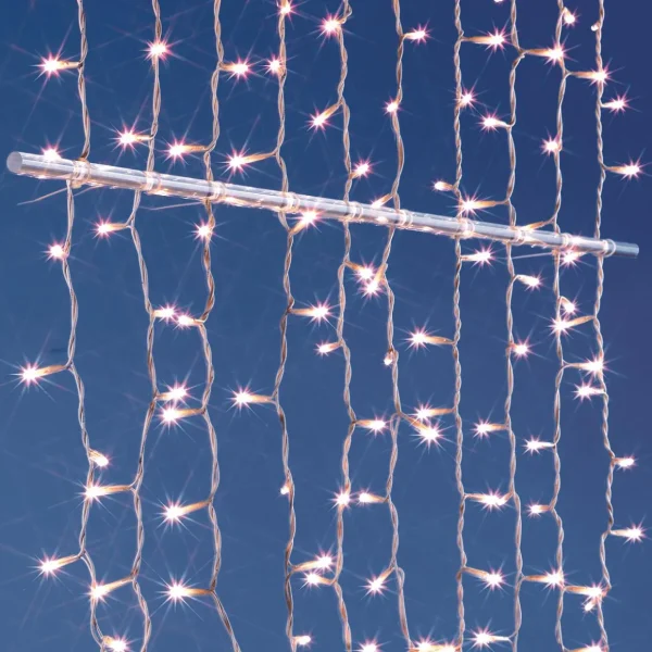 Weihnachtsbeleuchtung^DecoWoerner LED Lichtvorhang Für Außen, 500 Cm weiß