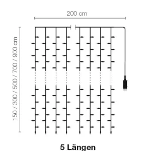 Weihnachtsbeleuchtung^DecoWoerner LED Lichtvorhang Für Außen, 150 Cm weiß